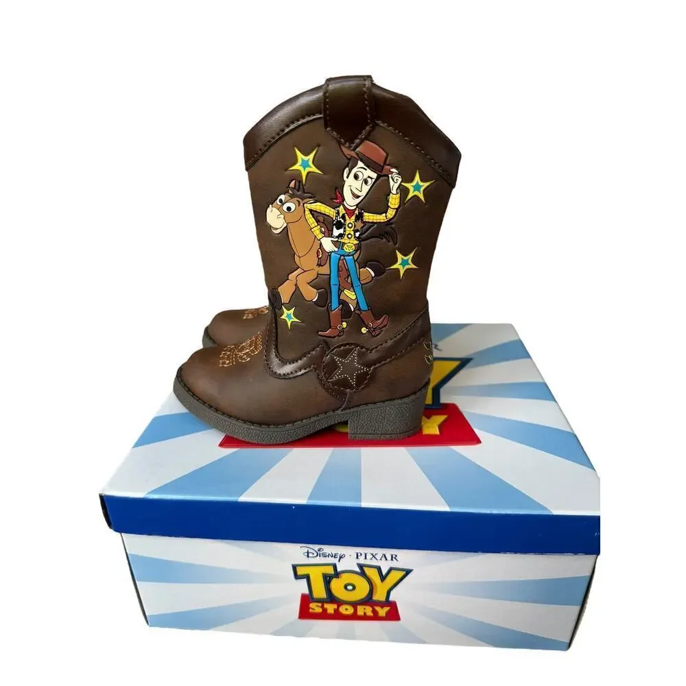 Disney Pixar Kids Brown Toy Story Kids Cowboy Western Boots Size 5